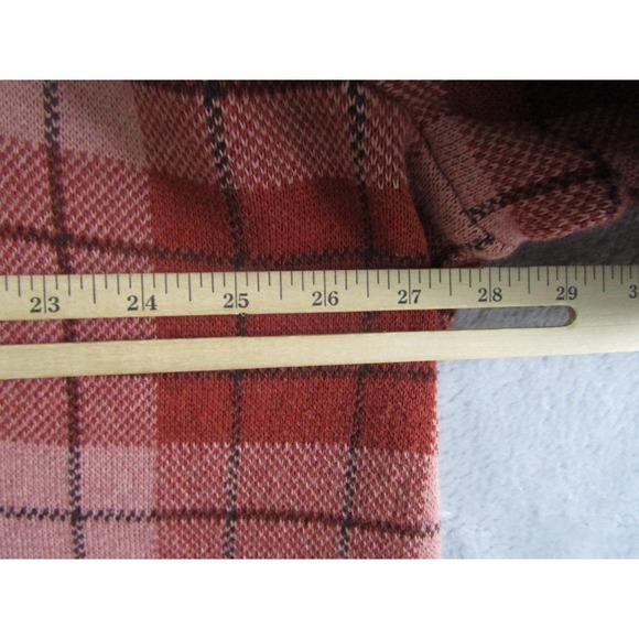 D&Co Womens Red Plaid Open Front Cardigan Sweater Jacket Pockets - Picture 9 of 10
